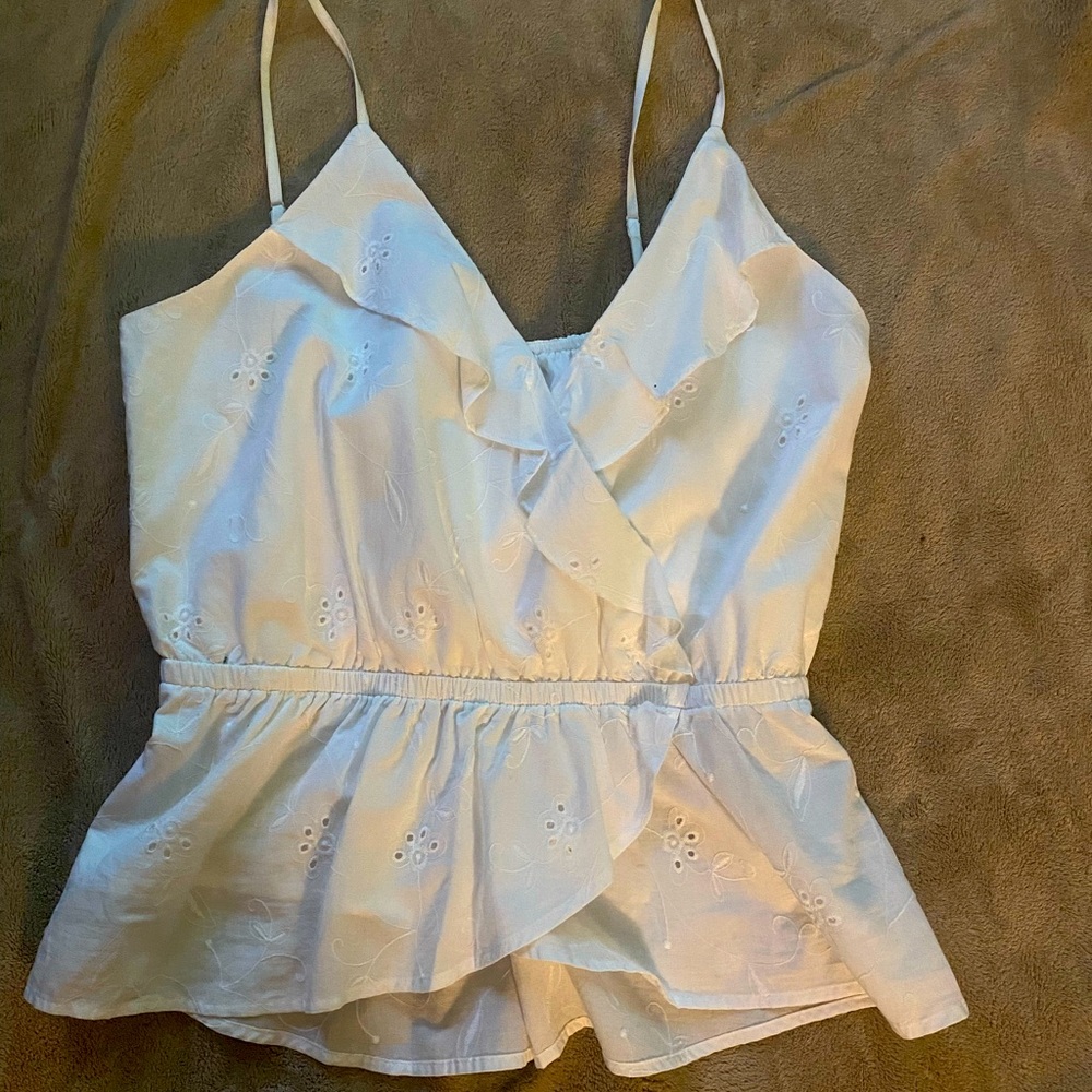 NWT Express white eyelet tank top